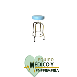 Banco Giratorio Cromado en Vinil Mobiliario Médico EME